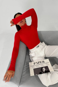 Водолазка женская №816 кулирка с лайкрой (р-ры: 46-60) красный