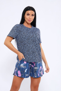 Пижама женская ПЖ-004 кулирка (р-ры: 46-60) люкс синий