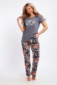 Костюм двойка женский №51204 кулирка (р-ры: 48-58) серый