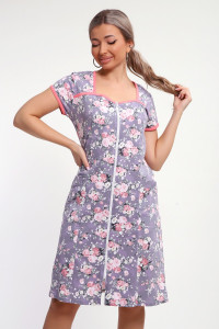 Халат женский №85037 кулирка (р-ры: 46-60) серый