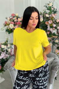 Футболка женская №9062 вискоза (р-ры: 48-64) желтый
