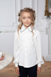 Блузка школьная "Катерина" кулирка с лайкрой (р-ры: 32-38)