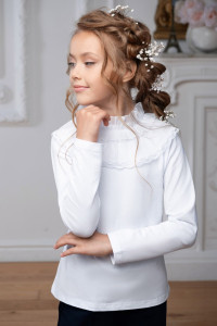 Блузка школьная "Каролина" кулирка с лайкрой (р-ры: 32-38)