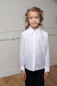Блузка-рубашка школьная "Василиса" вискоза (р-ры: 32-38)