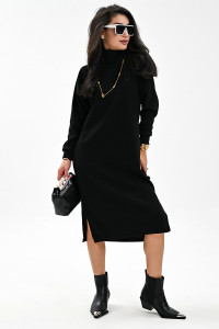 Платье женское №057922 вязаный трикотаж (р-ры: 46-52) черный