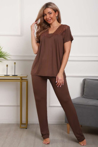 Пижама женская П183вз вискоза (р-ры: 50-58) коричневый