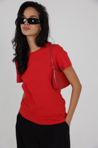 Футболка женская №15 кулирка (р-ры: 38-56) красный