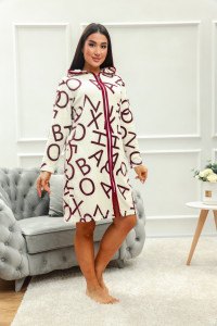 Халат женский №009 велюр (р-ры: 44-60) молочный