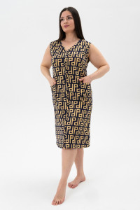 Халат женский №21608 кулирка (р-ры: 46-62) орнамент