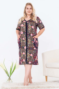 Халат женский №21531 кулирка (р-ры: 48-60) розы