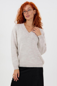 Джемпер женский "Моника Б" вязаное полотно (р-ры: 44-62) белый