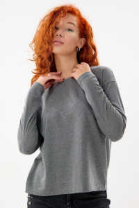Лонгслив женский С 10640 трикотажное полотно (р-ры: 44-56) серый