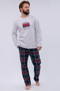 Пижама мужская "Диско 2" футер 2-х нитка с начёсом (р-ры: 48-58)