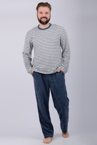 Пижама мужская "Вояж" махра (р-ры: 48-58) синий