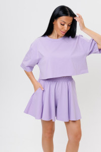 Костюм двойка женский 2218 кулирка с лайкрой (р-ры: 44-50) сирень