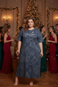 Платье женское №819 кулирка (р-ры: 62-76) синий