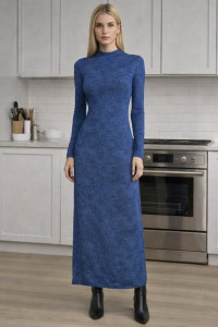 Платье женское №818 кулирка (р-ры: 48-58) синий