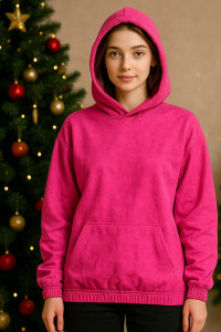 Худи женское №815 футер 2-х нитка (р-ры: 44-54) розовый