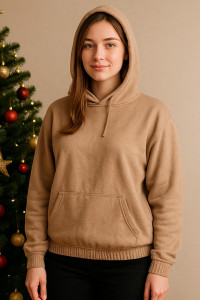 Худи женское №815 футер 2-х нитка (р-ры: 44-54) бежевый