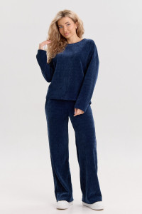 Костюм двойка женский №37001 жаккард (р-ры: 44-52) синий