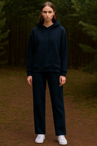 Брюки женские №1083 футер 3-х нитка (р-ры: 44-58) темно-синий