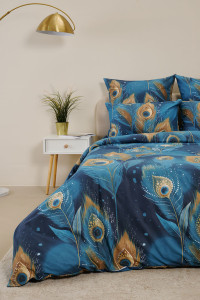 Пододеяльник бязь на молнии "Перо павлина"