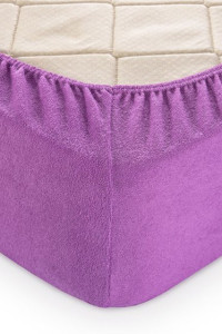 Простыня махровая на резинке "Фиолетовый" (последний размер) 80х200
