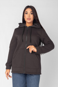 Толстовка женская ФТ-16 "Роксана" футер 3-х нитка с начёсом (последний размер) графит 62