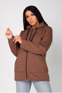 Толстовка женская ФТ-16 "Роксана" футер 3-х нитка с начёсом (последний размер) шоколад 48