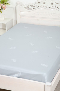 Простыня на резинке сатин "Нежность" компаньон серый (последний размер) 140х200