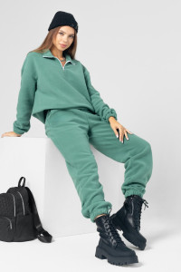 Костюм двойка женский "Алиса" ФК-48 флис (последний размер) зелень 46