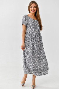 Платье женское "Фиджи" штапель (последний размер) серо-голубой 52