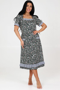 Халат женский "Мимоза" ХК-781 кулирка (последний размер) лужайка на хаки 54