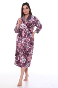 Халат женский ХВ-613 велюр (последний размер) какао с овалами 60