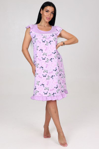 Сорочка женская "Бабочка" НК-502 кулирка (последний размер) лила 50,60