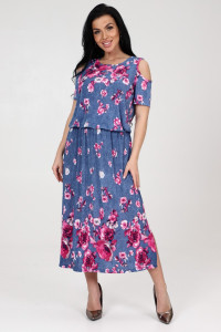 Платье женское "Эдем" ПлМ-10 масло (последний размер) джинс-купон красн. 48