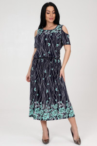 Платье женское "Эдем" ПлМ-10 масло (последний размер) цветы на водоросл. 52,54