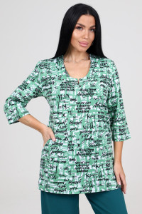 Туника-кофта женская ТК-2035 кулирка (последний размер) надписи на светлом 56