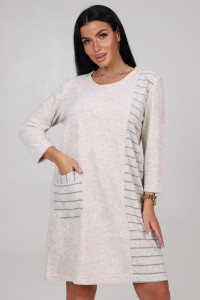 Туника женская "Асимметрия" ТМ-2420 махра (последний размер) бежев. 56