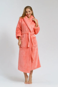 Халат женский "Каролина" 1360 велсофт (последний размер) коралл 56