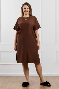 Туника женская "Рената-1" фактурный трикотаж (р-ры: 48-58) коричневый