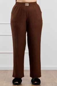 Брюки женские "Рената-2" фактурный трикотаж (р-ры: 50-60) коричневый