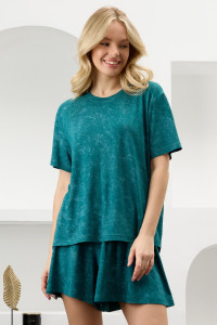 Костюм двойка женский "Миэла-3" вискоза (р-ры: 44-54) изумрудный