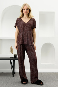 Костюм двойка женский "Миэла-2" вискоза (р-ры: 44-58) шоколадный