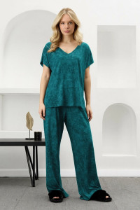 Костюм двойка женский "Миэла-2" вискоза (р-ры: 44-58) изумрудный