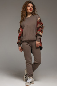 Костюм двойка женский "Либерти-2" футер 3-х нитка с начесом (р-ры: 42-52) капучино