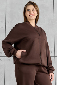 Бомбер женский "Авенсис-1" лининг (р-ры: 48-58) коричневый