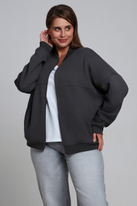 Бомбер женский "Авенсис-1" лининг (р-ры: 48-58) графитовый