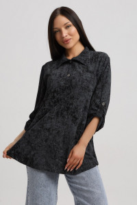 Туника женская 567 кулирка (р-ры: 48-66) черный-варенка