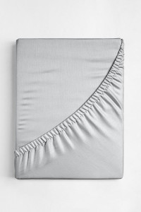 Простыня на резинке поплин "Серый"